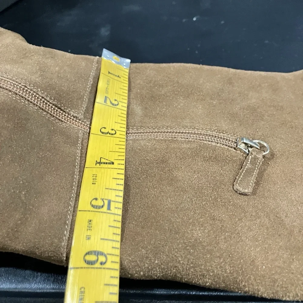J.Crew Tan Suede Over the Knee Boots Women's Size 10.5 Low Heel Leather Sole